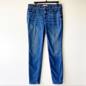 Madewell 8” skinny medium wash high rise jeans